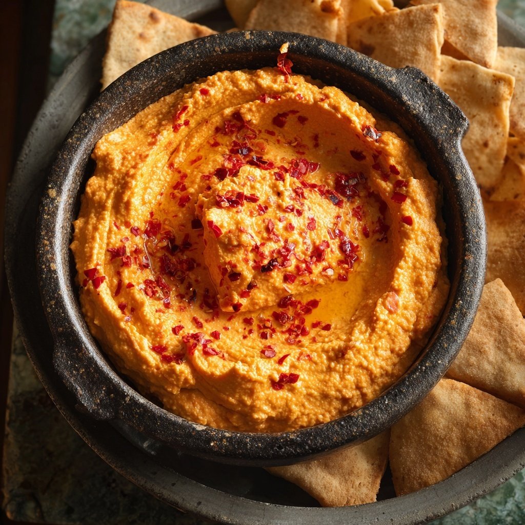 Roasted Red Pepper Hummus Dip