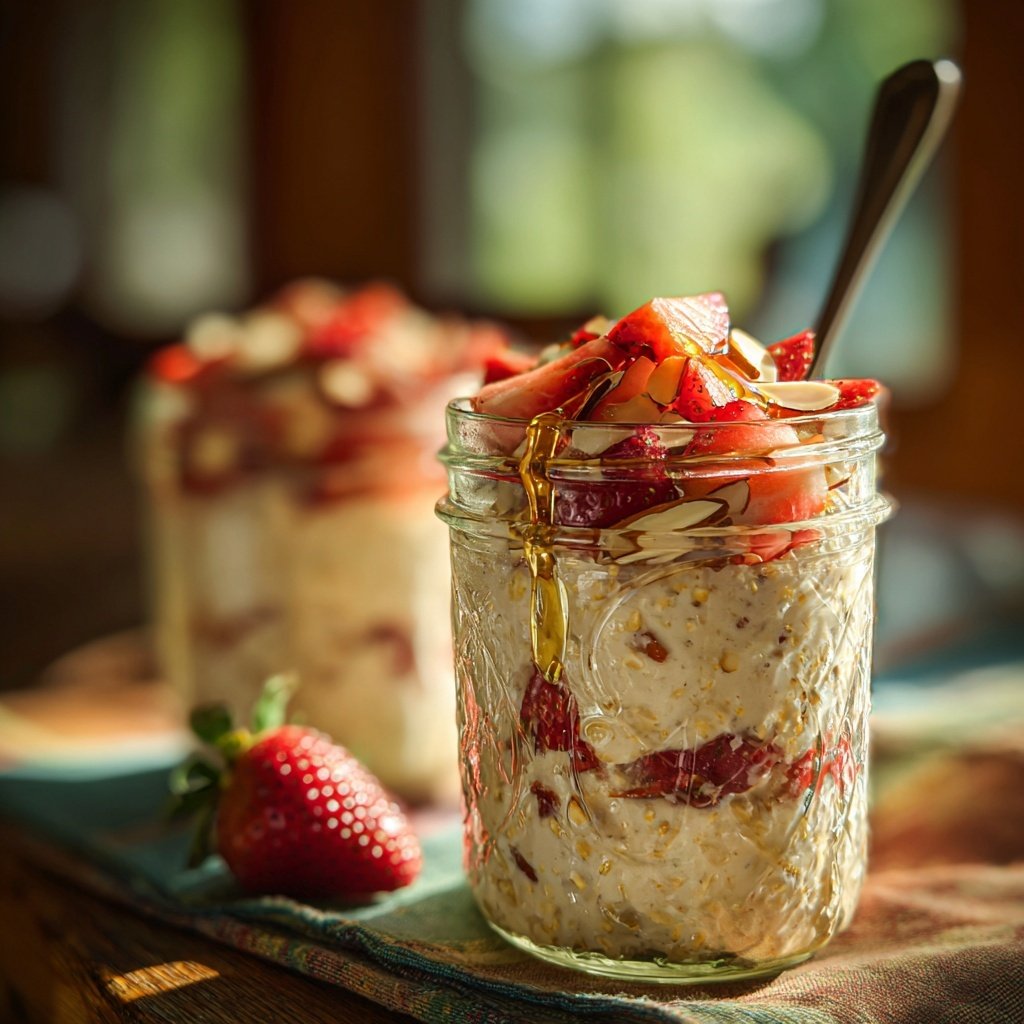 Strawberry Almond Overnight Oats